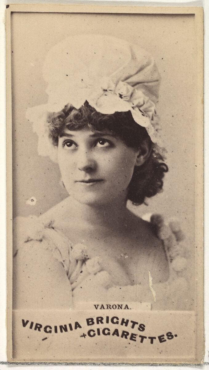 Varona, from the Actors and Actresses series (N45, Type 1) for Virginia Brights Cigarettes, Issued by Allen &amp; Ginter (American, Richmond, Virginia), Albumen photograph 