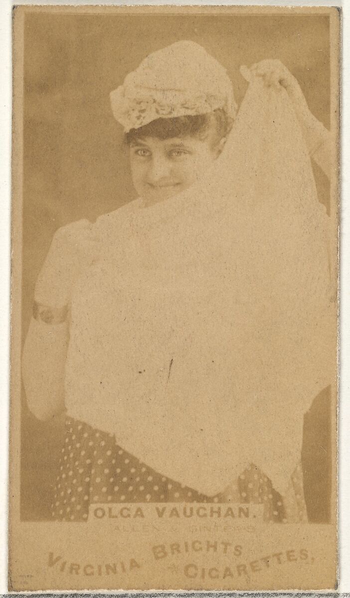 Olga Vaughan, from the Actors and Actresses series (N45, Type 1) for Virginia Brights Cigarettes, Issued by Allen &amp; Ginter (American, Richmond, Virginia), Albumen photograph 