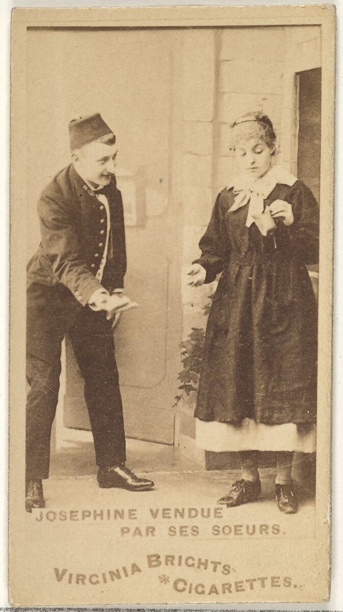 Josephine Vendue, Par Ses Soeurs, from the Actors and Actresses series (N45, Type 1) for Virginia Brights Cigarettes, Issued by Allen &amp; Ginter (American, Richmond, Virginia), Albumen photograph 