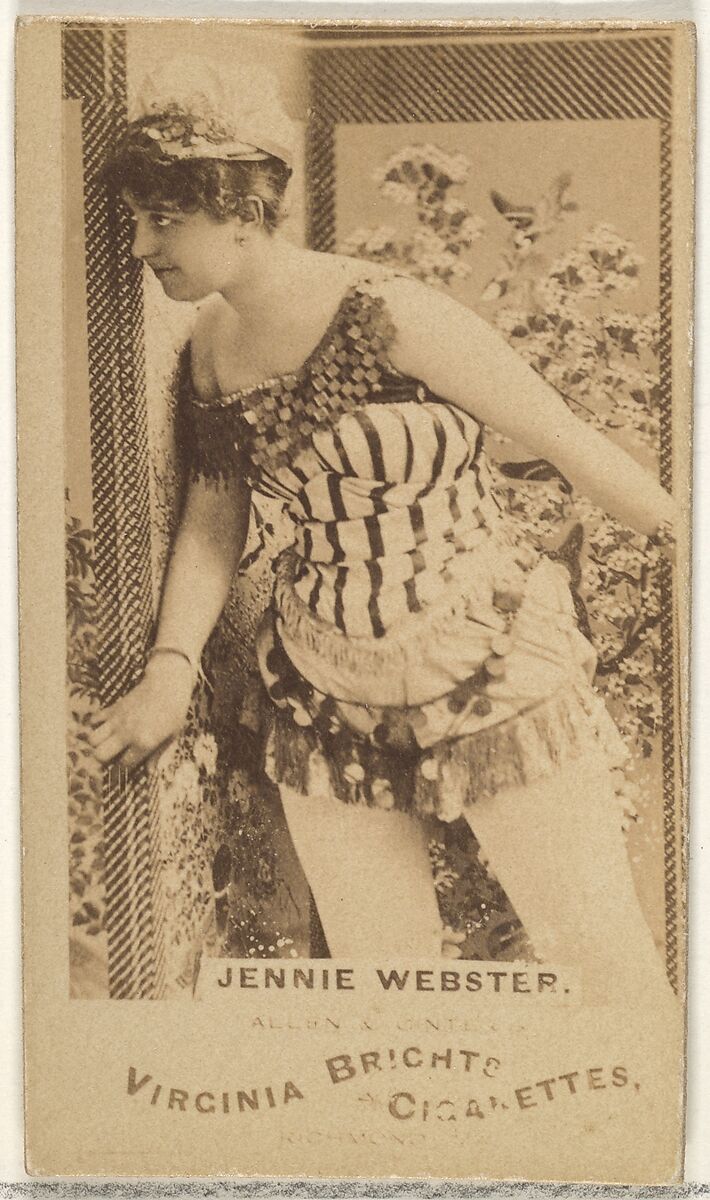 Jennie Webster, from the Actors and Actresses series (N45, Type 1) for Virginia Brights Cigarettes, Issued by Allen &amp; Ginter (American, Richmond, Virginia), Albumen photograph 