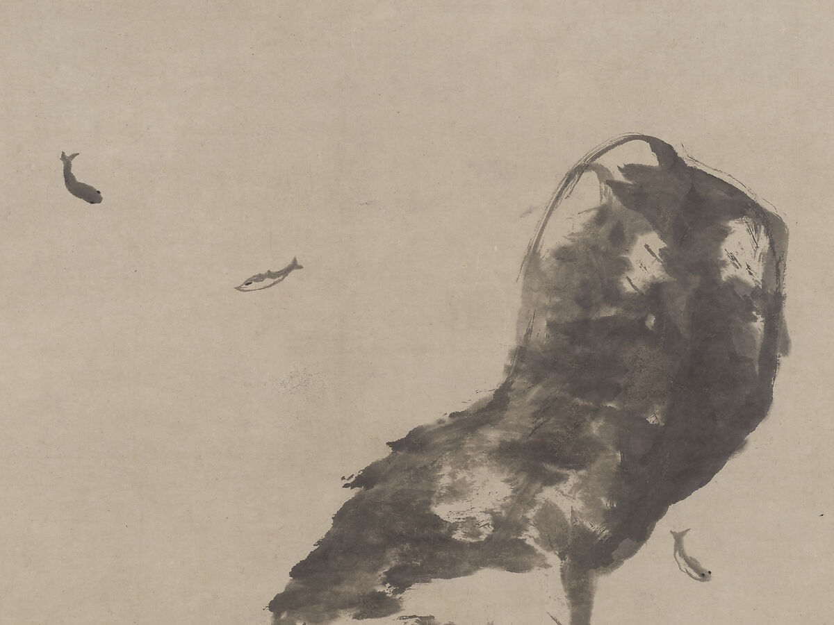 Fish and rocks, Bada Shanren (Zhu Da) (Chinese, 1626–1705), Hanging scroll; ink on paper, China