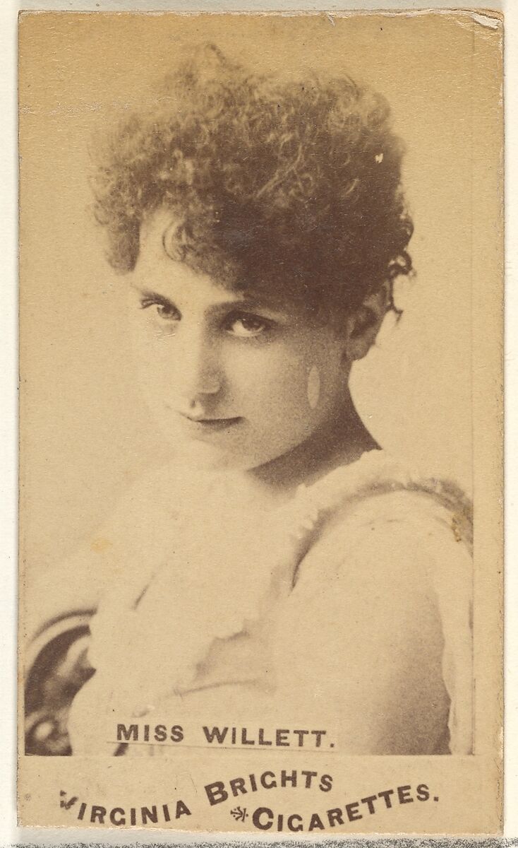 Miss Willett, from the Actors and Actresses series (N45, Type 1) for Virginia Brights Cigarettes, Issued by Allen &amp; Ginter (American, Richmond, Virginia), Albumen photograph 