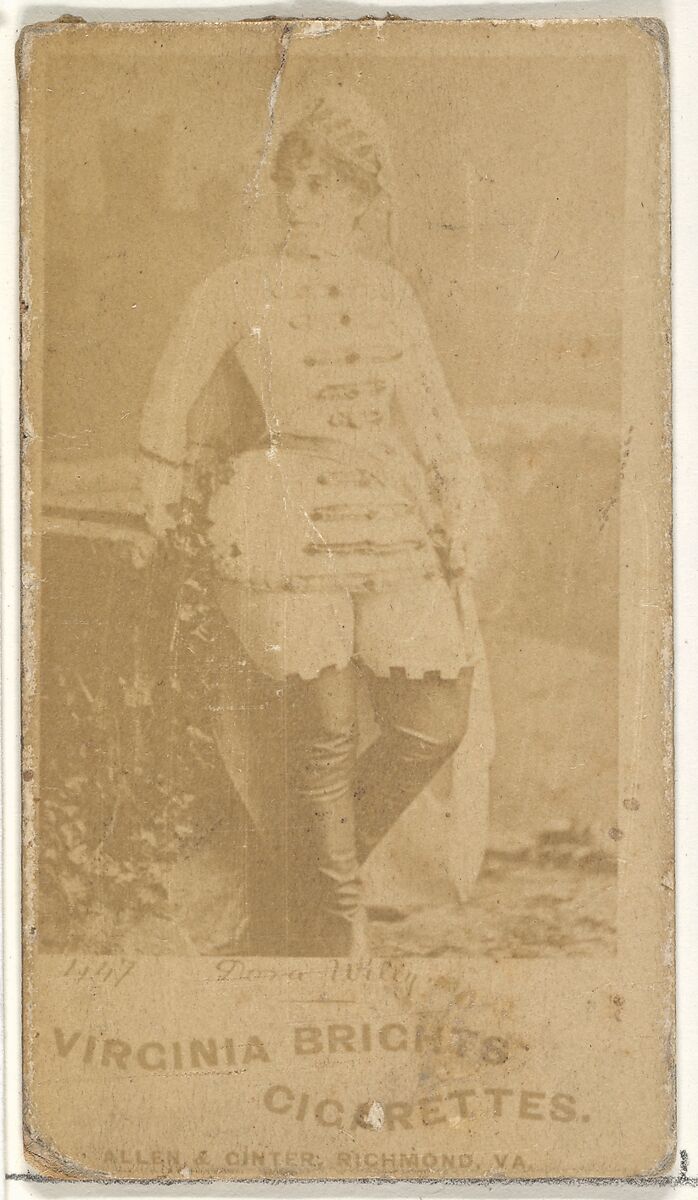 Card 447, Dana Willy, from the Actors and Actresses series (N45, Type 1) for Virginia Brights Cigarettes, Issued by Allen &amp; Ginter (American, Richmond, Virginia), Albumen photograph 