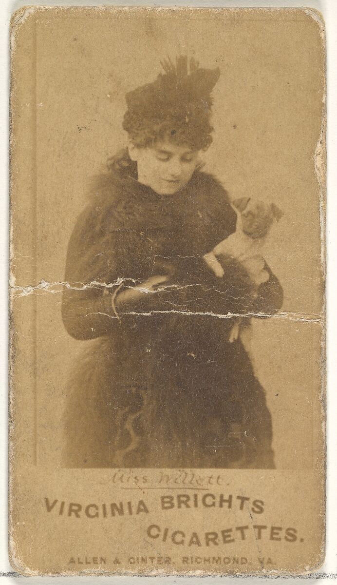 Miss Willett, from the Actors and Actresses series (N45, Type 1) for Virginia Brights Cigarettes, Issued by Allen &amp; Ginter (American, Richmond, Virginia), Albumen photograph 