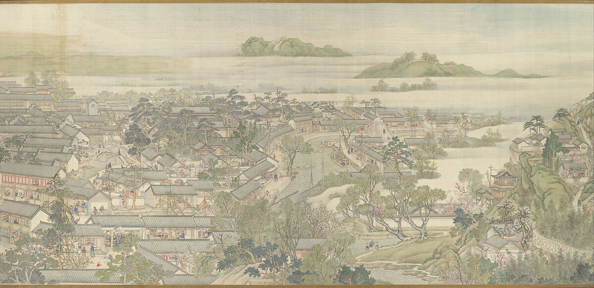 The Qianlong Emperor's Southern Inspection Tour, Scroll Six: Entering Suzhou along the Grand Canal, Xu Yang (Chinese, active ca. 1750–after 1776) and assistants, Handscroll; ink and color on silk, China