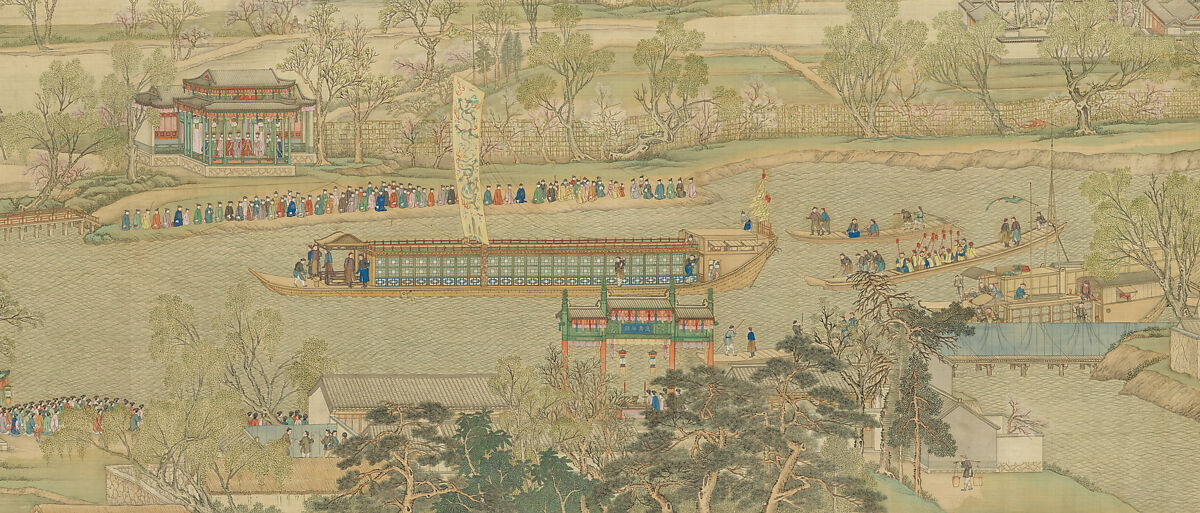 The Qianlong Emperor's Southern Inspection Tour, Scroll Six: Entering Suzhou along the Grand Canal, Xu Yang (Chinese, active ca. 1750–after 1776) and assistants, Handscroll; ink and color on silk, China