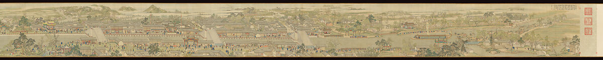 The Qianlong Emperor's Southern Inspection Tour, Scroll Six: Entering Suzhou along the Grand Canal, Xu Yang (Chinese, active ca. 1750–after 1776) and assistants, Handscroll; ink and color on silk, China