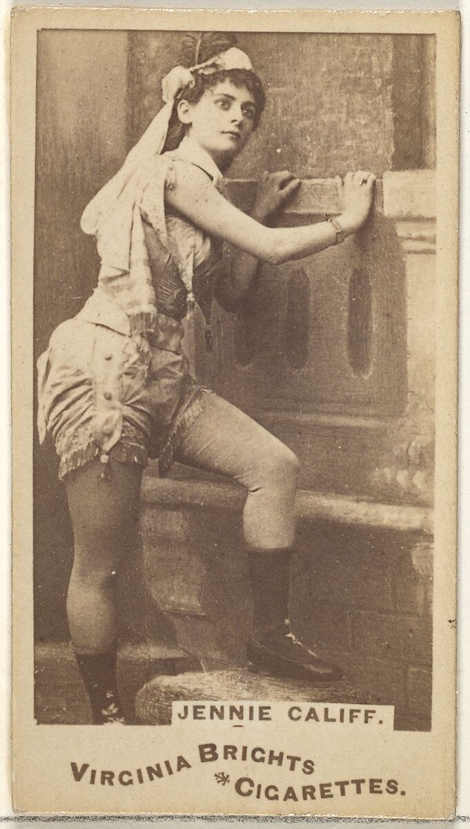 Jennie Califf, from the Actors and Actresses series (N45, Type 1) for Virginia Brights Cigarettes, Issued by Allen &amp; Ginter (American, Richmond, Virginia), Albumen photograph 