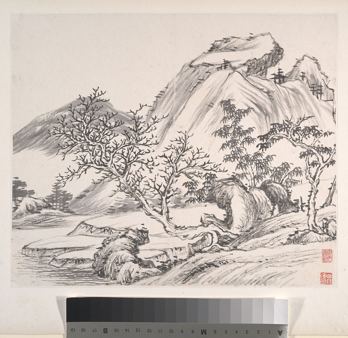 Landscapes, Yi Bingshou (Chinese, 1754–1815), Album of eight leaves; ink on paper, China