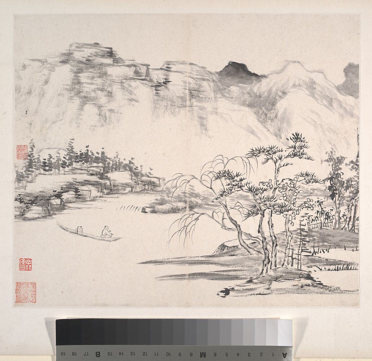 Landscapes, Yi Bingshou (Chinese, 1754–1815), Album of eight leaves; ink on paper, China