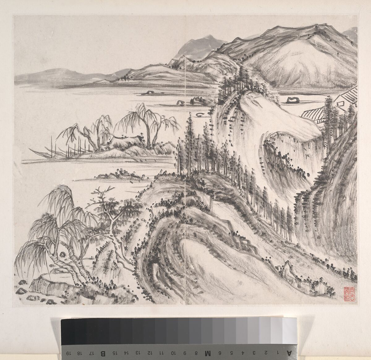 Landscapes, Yi Bingshou (Chinese, 1754–1815), Album of eight leaves; ink on paper, China