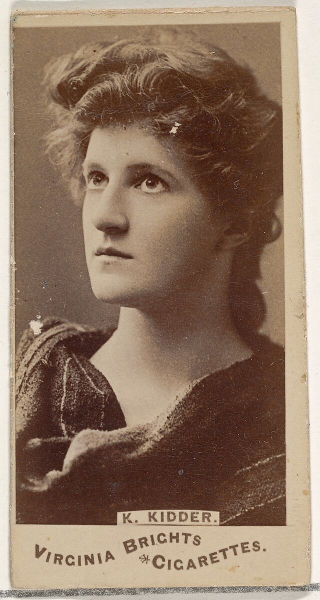 K. Kidder, from the Actors and Actresses series (N45, Type 1) for Virginia Brights Cigarettes, Issued by Allen &amp; Ginter (American, Richmond, Virginia), Albumen photograph 