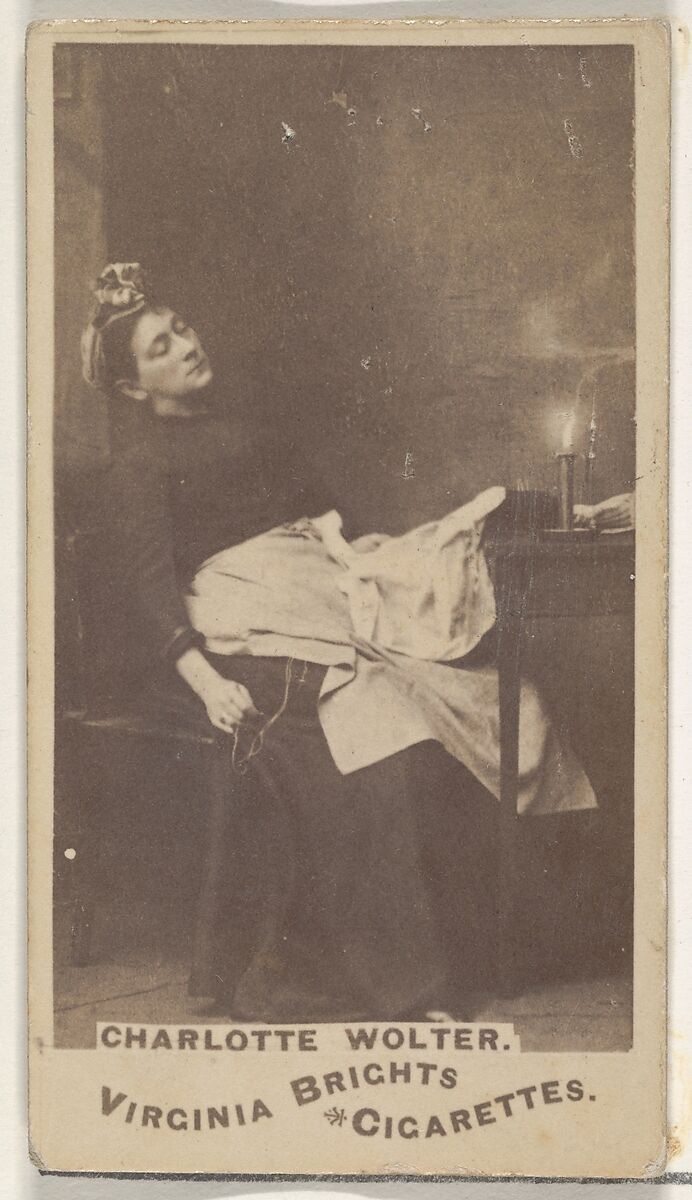 Charlotte Wolter, from the Actors and Actresses series (N45, Type 1) for Virginia Brights Cigarettes, Issued by Allen &amp; Ginter (American, Richmond, Virginia), Albumen photograph 