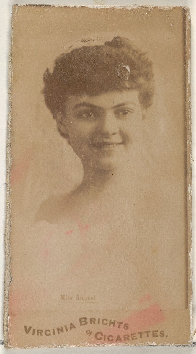 From the Actors and Actresses series (N45, Type 1) for Virginia Brights Cigarettes, Issued by Allen &amp; Ginter (American, Richmond, Virginia), Albumen photograph 