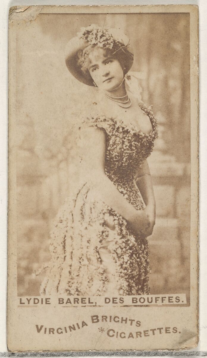 Lydie Barel, Des Bouffes, from the Actors and Actresses series (N45, Type 1) for Virginia Brights Cigarettes, Issued by Allen &amp; Ginter (American, Richmond, Virginia), Albumen photograph 