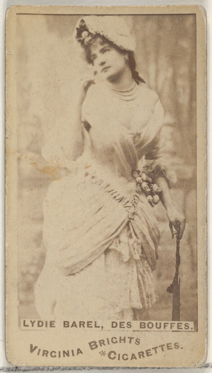 Lydie Barel, Des Bouffes, from the Actors and Actresses series (N45, Type 1) for Virginia Brights Cigarettes, Issued by Allen &amp; Ginter (American, Richmond, Virginia), Albumen photograph 