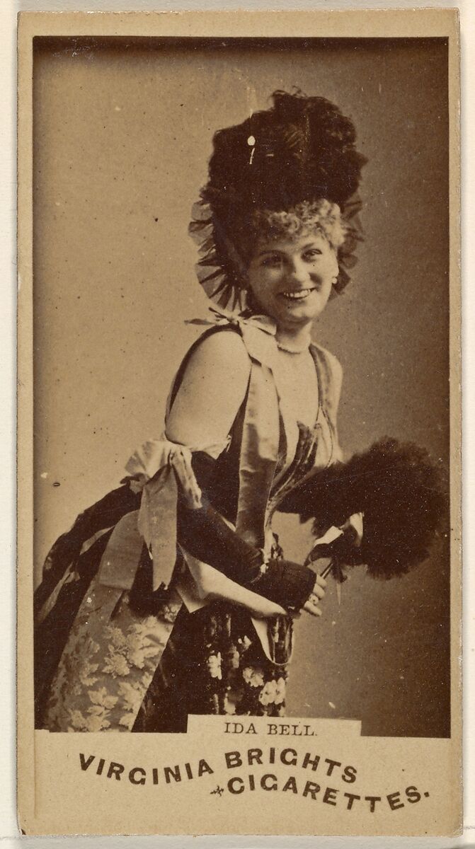 Ida Bell, from the Actors and Actresses series (N45, Type 1) for Virginia Brights Cigarettes, Issued by Allen &amp; Ginter (American, Richmond, Virginia), Albumen photograph 