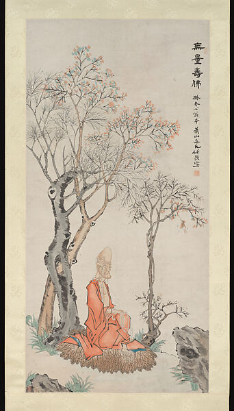 Buddha of Longevity, Ren Yu  Chinese, Hanging scroll; ink and color on paper, China