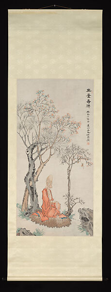 Buddha of Longevity, Ren Yu (Chinese, 1853–1901), Hanging scroll; ink and color on paper, China