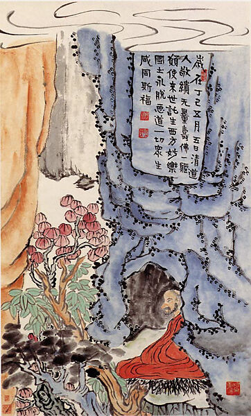 Buddha of Longevity, Li Ruiqing (Chinese, 1867–1920), Hanging scroll; ink and color on paper, China