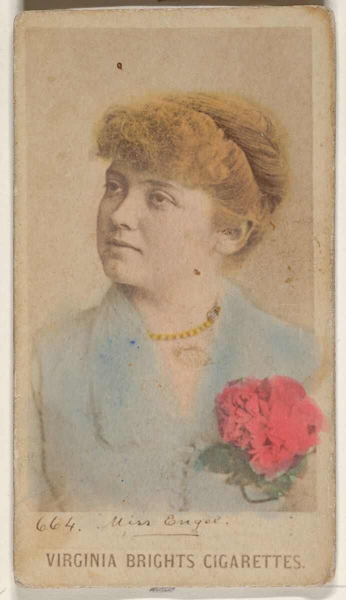 Card 664, Miss Engel, from the Actors and Actresses series (N45, Type 1) for Virginia Brights Cigarettes, Issued by Allen &amp; Ginter (American, Richmond, Virginia), Albumen photograph 