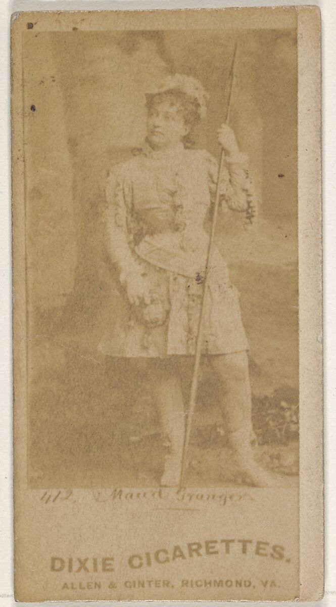 Card 412, Maud Granger, from the Actors and Actresses series (N45, Type 1) for Dixie Cigarettes, Issued by Allen &amp; Ginter (American, Richmond, Virginia), Albumen photograph 