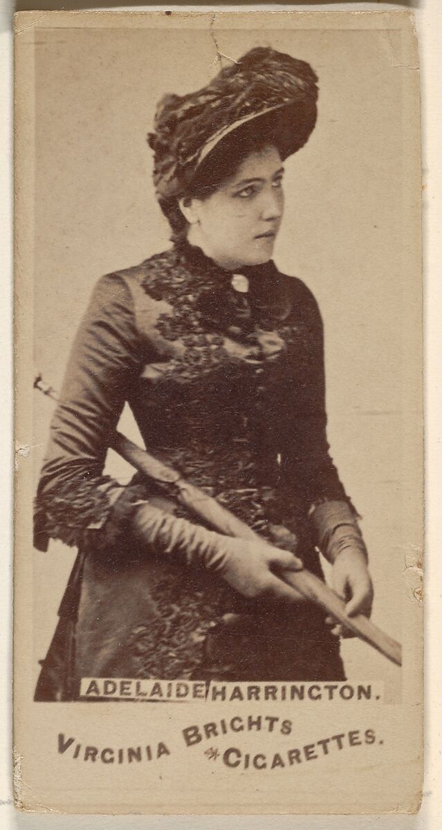 Adelaide Harrington, from the Actors and Actresses series (N45, Type 1) for Virginia Brights Cigarettes, Issued by Allen &amp; Ginter (American, Richmond, Virginia), Albumen photograph 