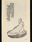 Bodhidharma, Qi Baishi (Chinese, 1864–1957), Hanging scroll; ink and color on paper, China