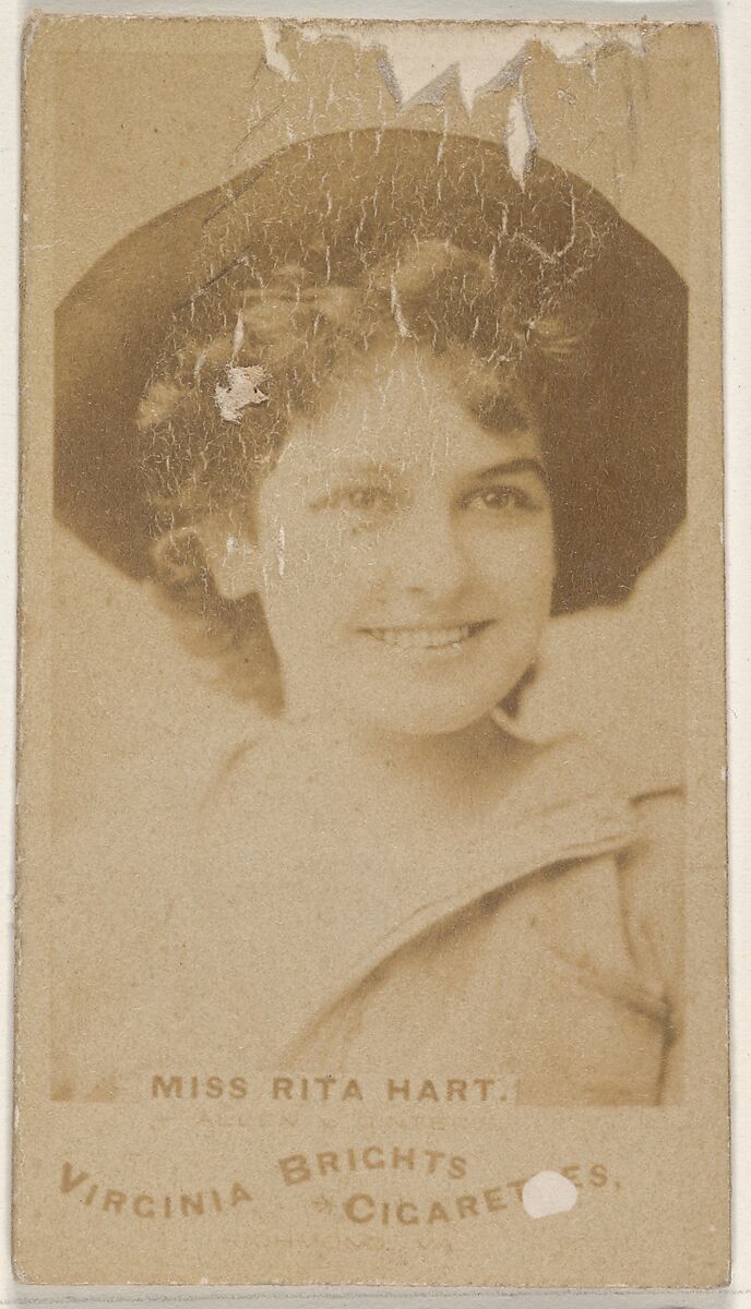 Miss Rita Hart, from the Actors and Actresses series (N45, Type 1) for Virginia Brights Cigarettes, Issued by Allen &amp; Ginter (American, Richmond, Virginia), Albumen photograph 