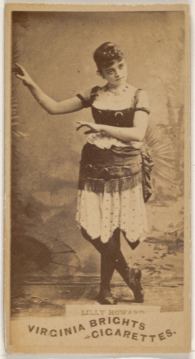 Lilly Howard, from the Actors and Actresses series (N45, Type 1) for Virginia Brights Cigarettes, Issued by Allen &amp; Ginter (American, Richmond, Virginia), Albumen photograph 