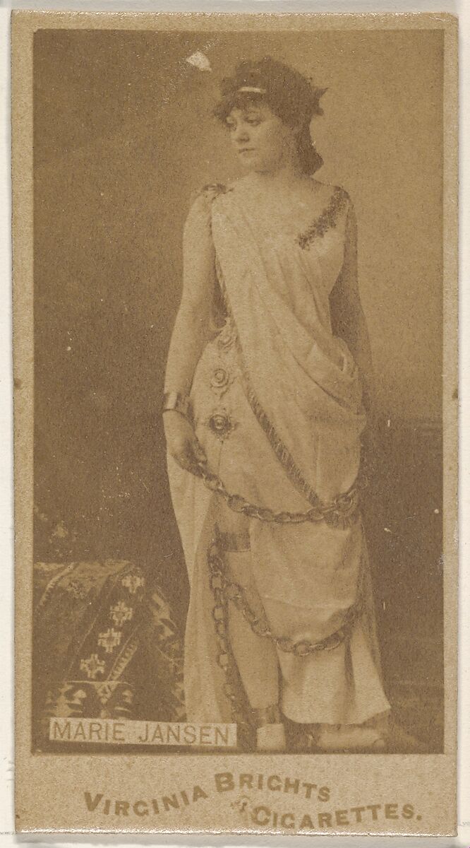 Marie Jansen, from the Actors and Actresses series (N45, Type 1) for Virginia Brights Cigarettes, Issued by Allen &amp; Ginter (American, Richmond, Virginia), Albumen photograph 