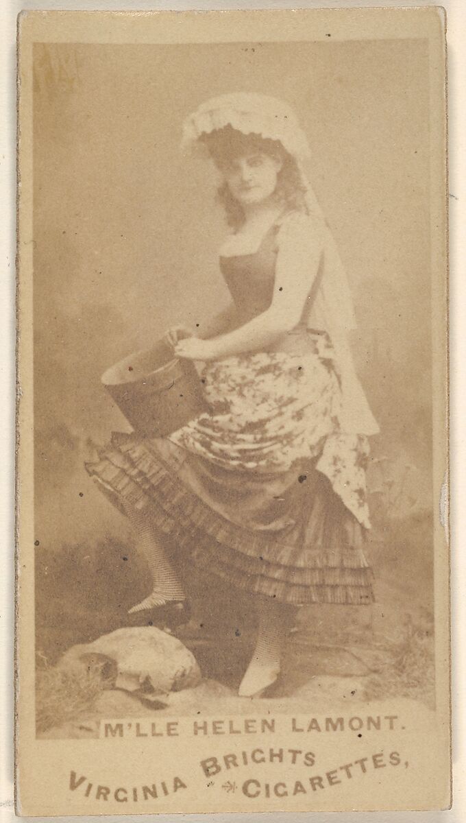 M'lle Helen Lamont, from the Actors and Actresses series (N45, Type 1) for Virginia Brights Cigarettes, Issued by Allen &amp; Ginter (American, Richmond, Virginia), Albumen photograph 
