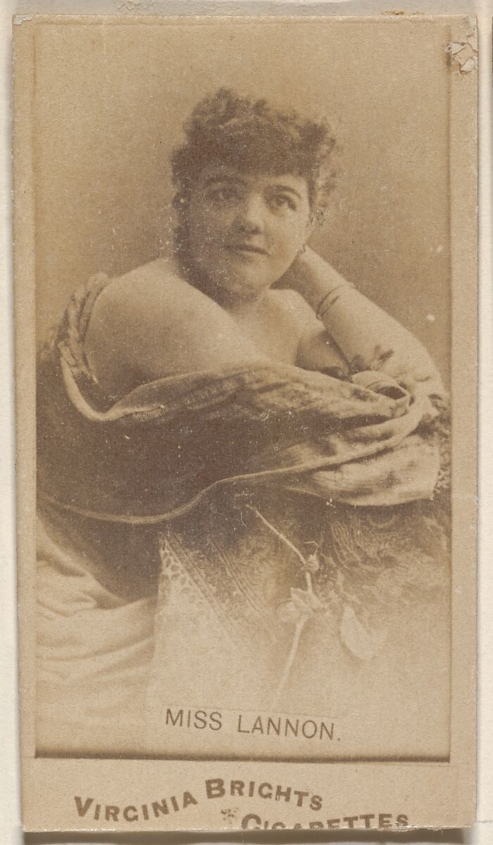 Miss Lannon, from the Actors and Actresses series (N45, Type 1) for Virginia Brights Cigarettes, Issued by Allen &amp; Ginter (American, Richmond, Virginia), Albumen photograph 