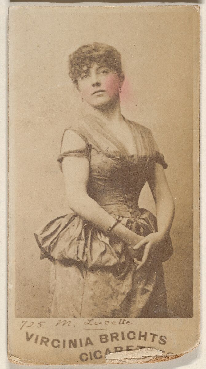 Card 725, M. Lucette, from the Actors and Actresses series (N45, Type 1) for Virginia Brights Cigarettes, Issued by Allen &amp; Ginter (American, Richmond, Virginia), Albumen photograph 