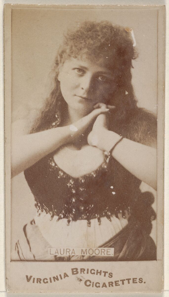 Laura Moore, from the Actors and Actresses series (N45, Type 1) for Virginia Brights Cigarettes, Issued by Allen &amp; Ginter (American, Richmond, Virginia), Albumen photograph 