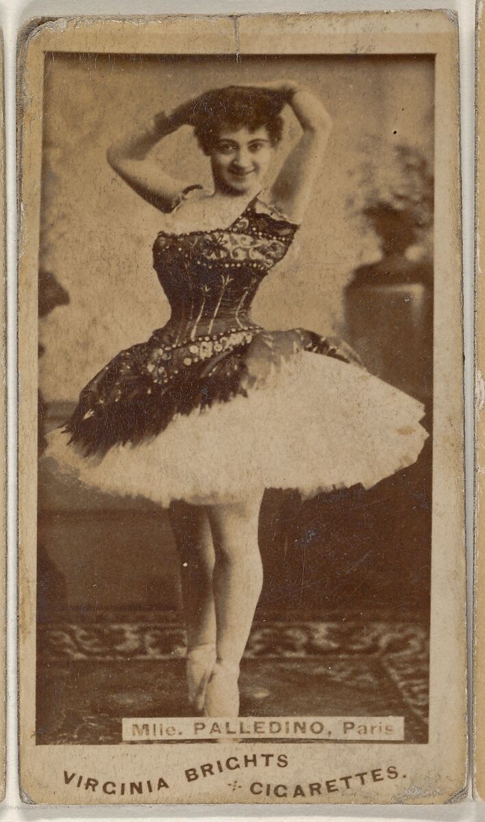 Mlle. Palledino, Paris, from the Actors and Actresses series (N45, Type 1) for Virginia Brights Cigarettes, Issued by Allen &amp; Ginter (American, Richmond, Virginia), Albumen photograph 