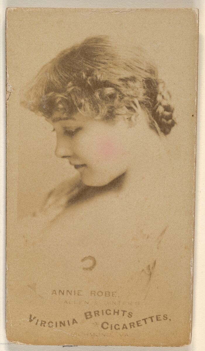 Annie Robe, from the Actors and Actresses series (N45, Type 1) for Virginia Brights Cigarettes, Issued by Allen &amp; Ginter (American, Richmond, Virginia), Albumen photograph 