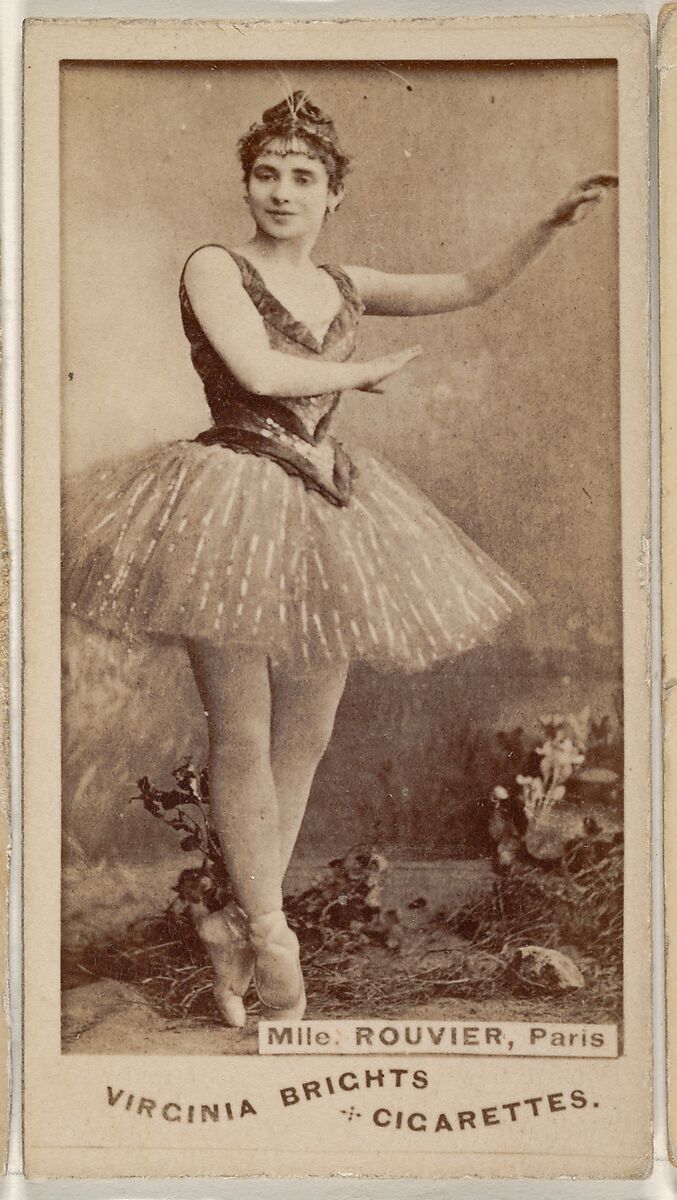 Mlle. Rouvier, Paris, from the Actors and Actresses series (N45, Type 1) for Virginia Brights Cigarettes, Issued by Allen &amp; Ginter (American, Richmond, Virginia), Albumen photograph 