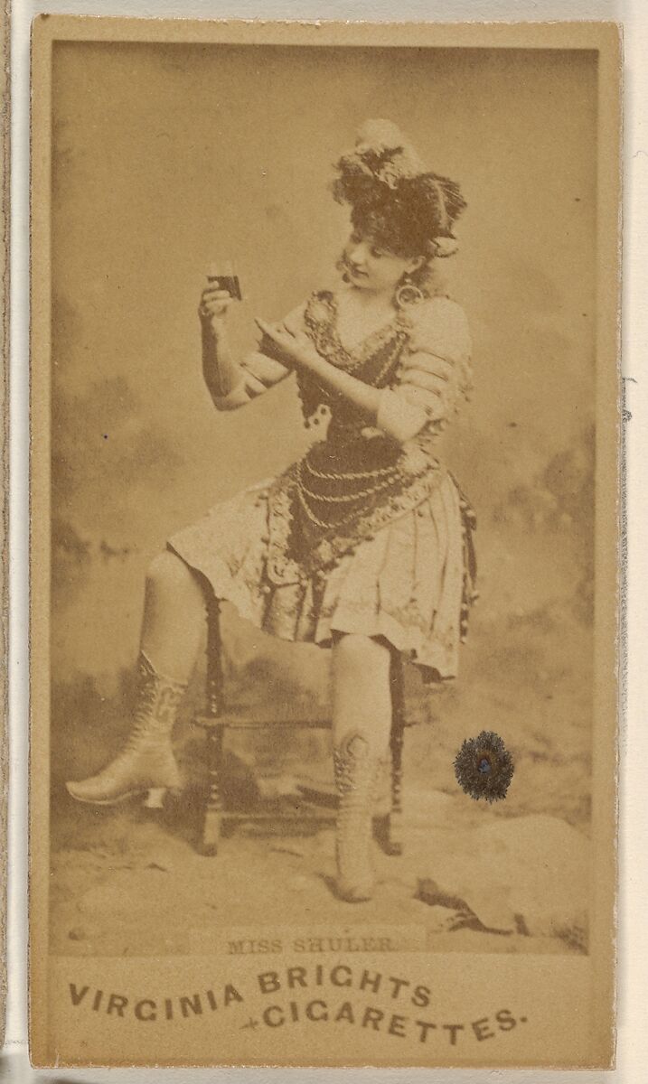Miss Shuler, from the Actors and Actresses series (N45, Type 1) for Virginia Brights Cigarettes, Issued by Allen &amp; Ginter (American, Richmond, Virginia), Albumen photograph 