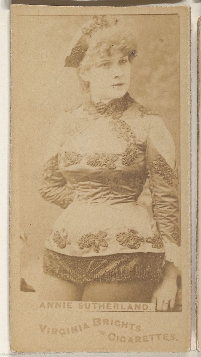 Annie Sutherland, from the Actors and Actresses series (N45, Type 1) for Virginia Brights Cigarettes, Issued by Allen &amp; Ginter (American, Richmond, Virginia), Albumen photograph 