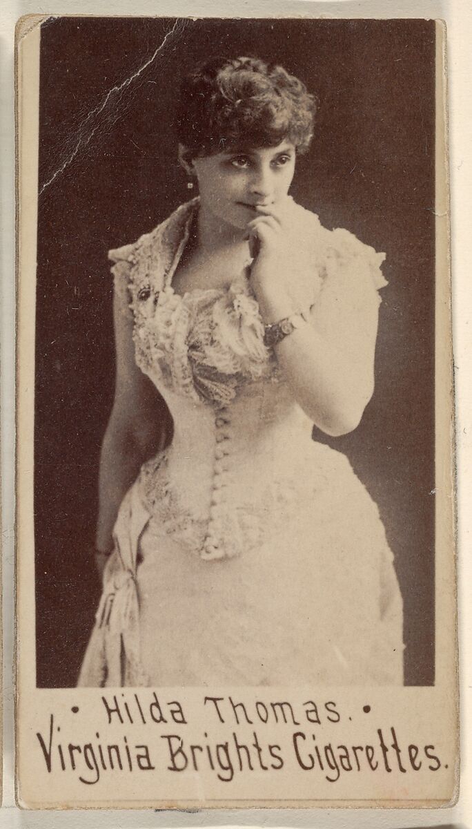 Hilda Thomas, from the Actors and Actresses series (N45, Type 1) for Virginia Brights Cigarettes, Issued by Allen &amp; Ginter (American, Richmond, Virginia), Albumen photograph 