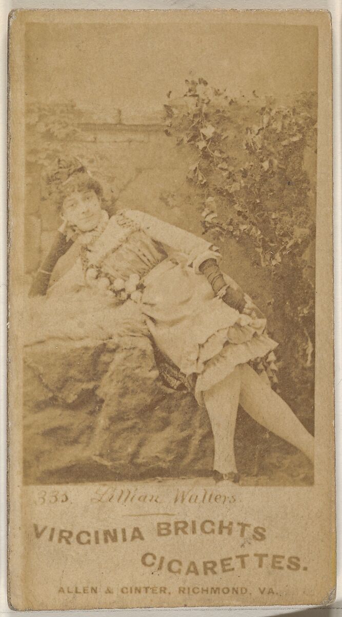 Card 335, Lillian Walters, from the Actors and Actresses series (N45, Type 1) for Virginia Brights Cigarettes, Issued by Allen &amp; Ginter (American, Richmond, Virginia), Albumen photograph 