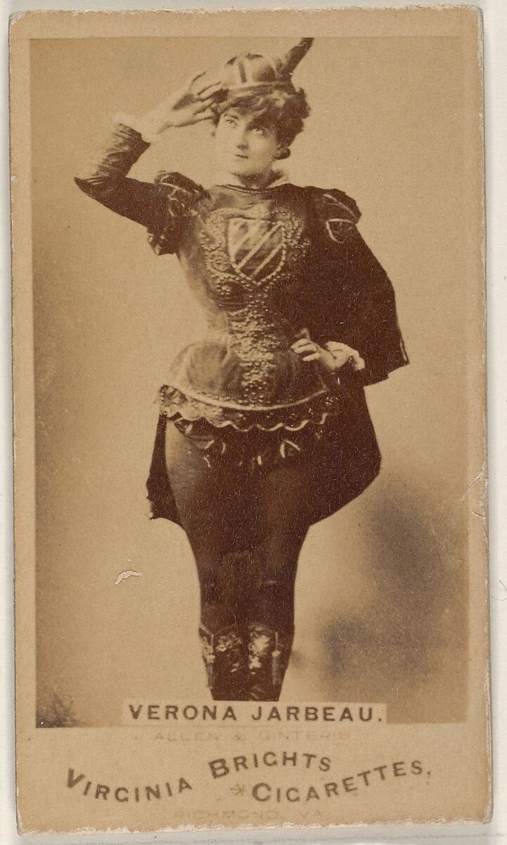 Verona Jarbeau, from the Actors and Actresses series (N45, Type 1) for Virginia Brights Cigarettes, Issued by Allen &amp; Ginter (American, Richmond, Virginia), Albumen photograph 