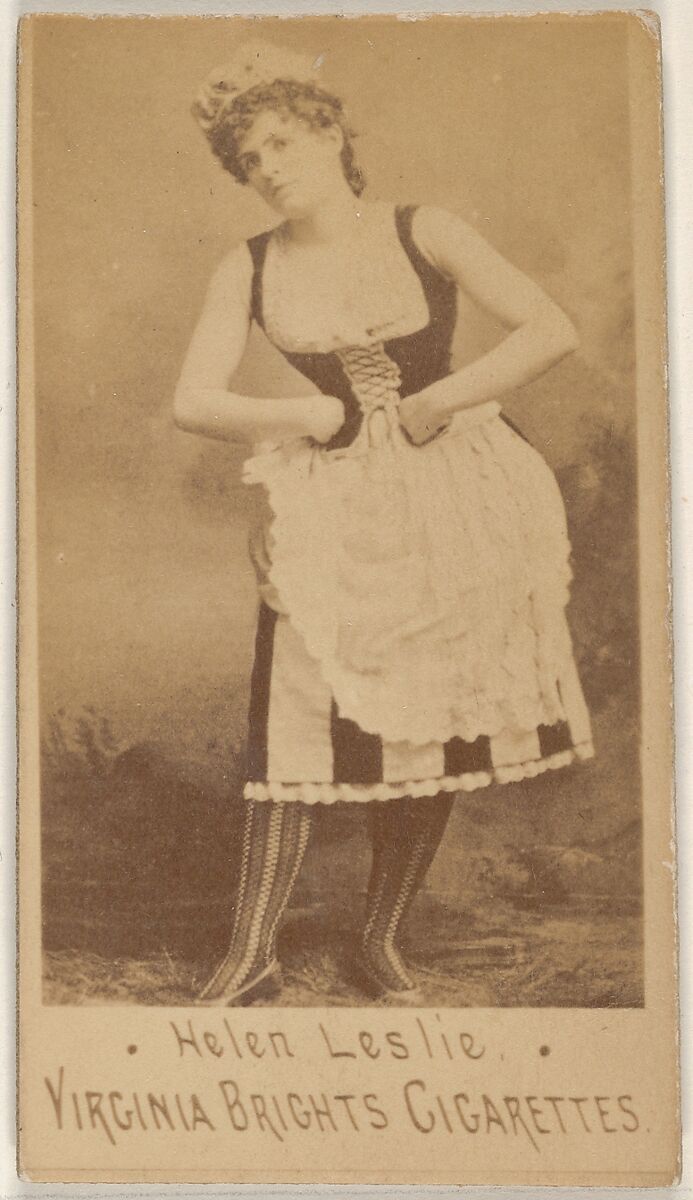 Helen Leslie, from the Actors and Actresses series (N45, Type 1) for Virginia Brights Cigarettes, Issued by Allen &amp; Ginter (American, Richmond, Virginia), Albumen photograph 