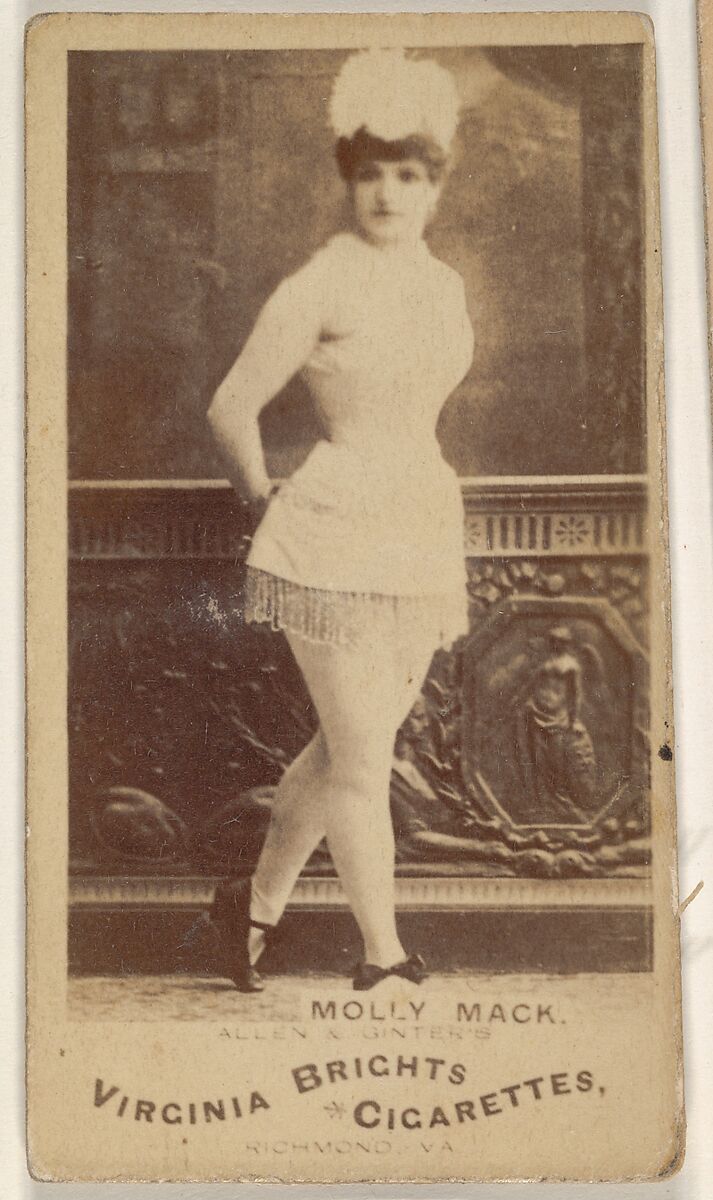 Molly Mack, from the Actors and Actresses series (N45, Type 1) for Virginia Brights Cigarettes, Issued by Allen &amp; Ginter (American, Richmond, Virginia), Albumen photograph 