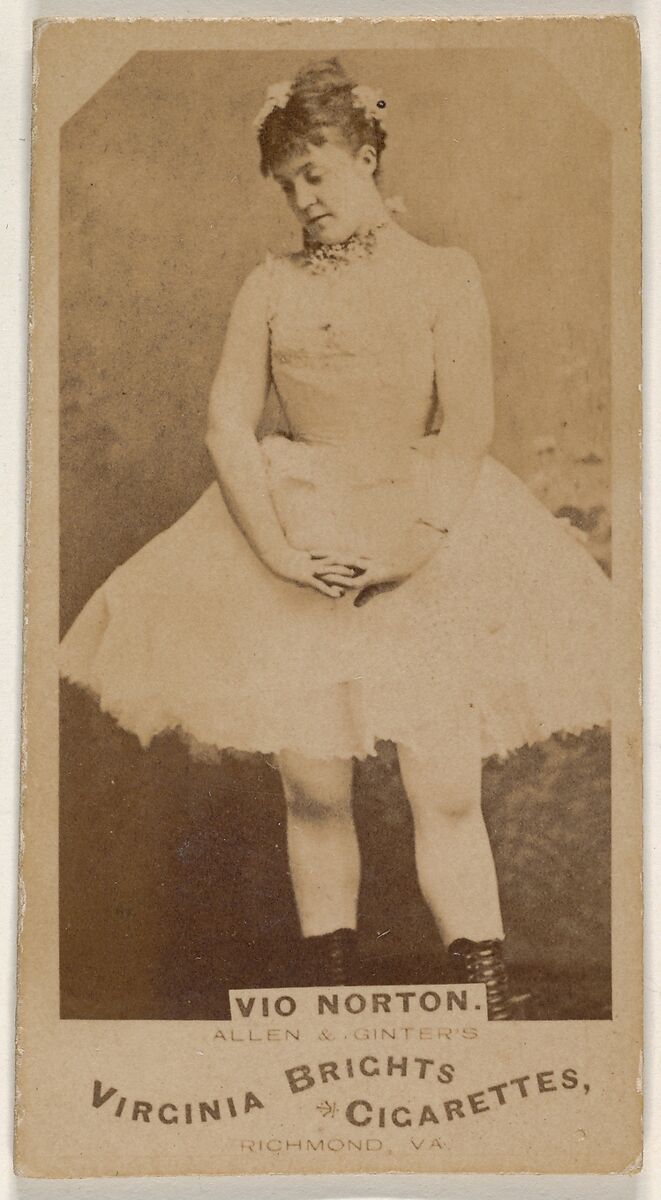 Vio Norton, from the Actors and Actresses series (N45, Type 1) for Virginia Brights Cigarettes, Issued by Allen &amp; Ginter (American, Richmond, Virginia), Albumen photograph 