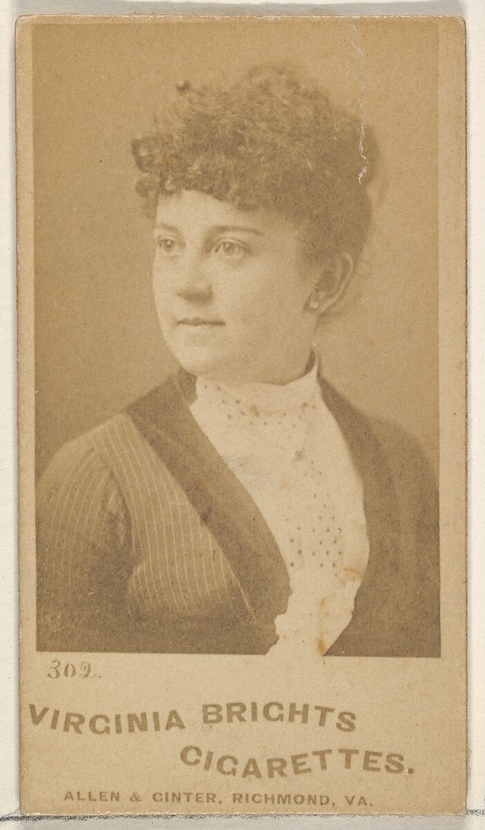 Card 302, from the Actors and Actresses series (N45, Type 5) for Virginia Brights Cigarettes, Issued by Allen &amp; Ginter (American, Richmond, Virginia), Albumen photograph 