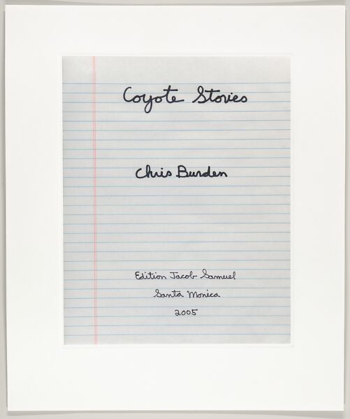 Coyote Stories, Chris Burden (American, Boston, Massachusetts 1946–2015 Topanga Canyon, California), A portfolio of ten etchings, five with aquatint and 25 digital prints with chine collé
