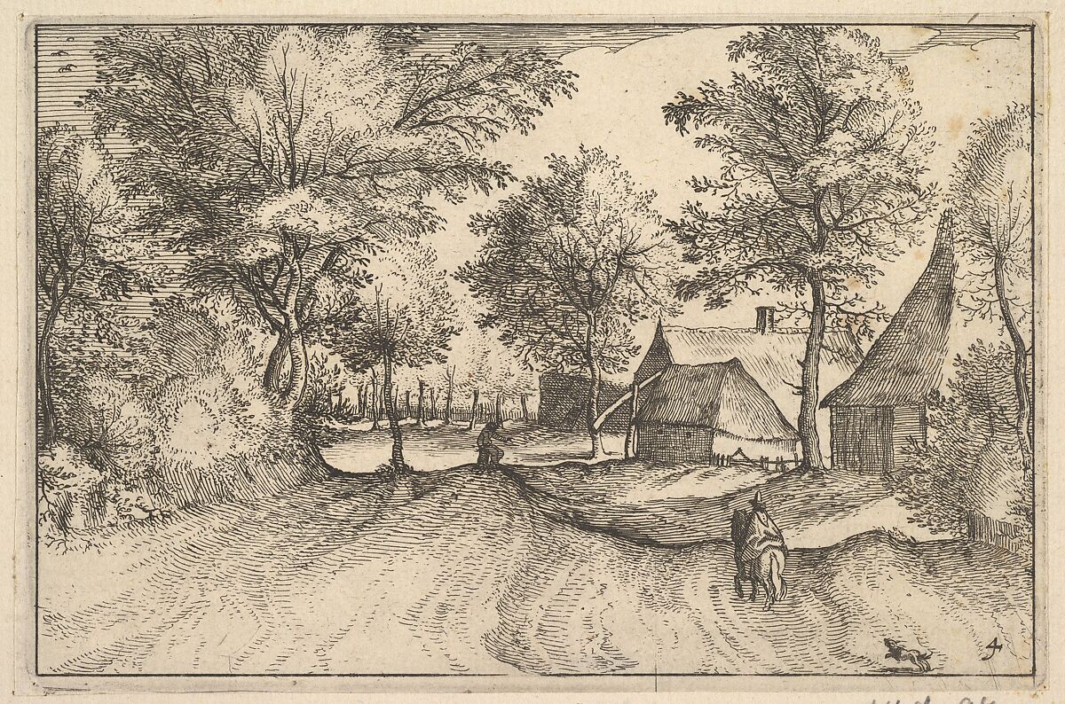 Village Road, plate 4 from "Regiunculae et Villae Aliquot Ducatus Brabantiae", Claes Jansz. Visscher (Dutch, Amsterdam 1586–1652 Amsterdam), Etching 