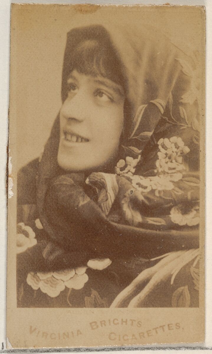 From the Actors and Actresses series (N45, Type 5) for Virginia Brights Cigarettes, Issued by Allen &amp; Ginter (American, Richmond, Virginia), Albumen photograph 